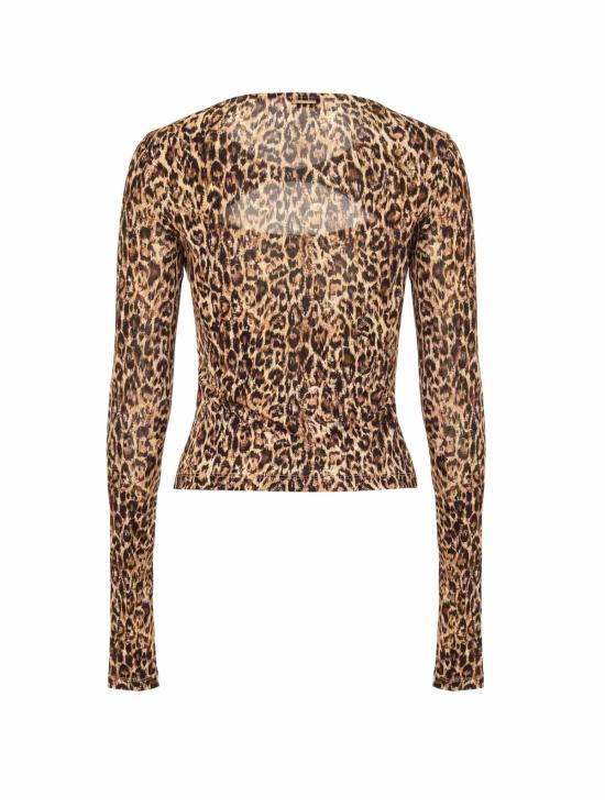  로베르토 카발리 긴팔 티셔츠 저스트 카발리 긴팔 베이지 탑 - ROBERTO CAVALLI