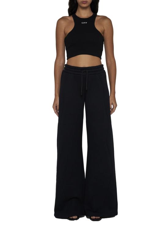  오프화이트 블라우스 블랙 코튼 탑 탱크탑 - OFF WHITE