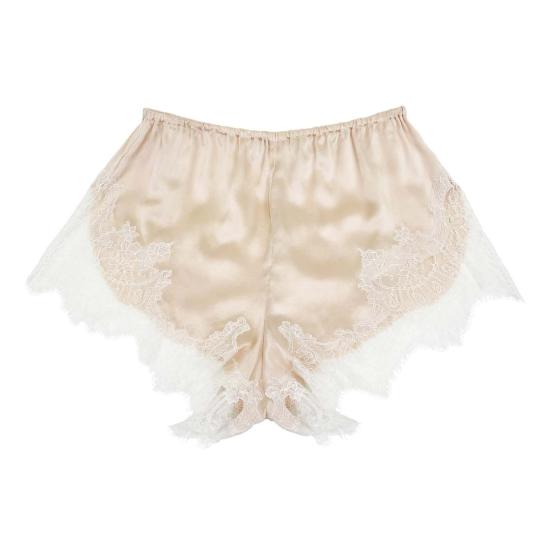  Krystell Barraza 숏팬츠 크리스텔 바라자 듄 실크 쇼츠 화이트 코드리 레이스