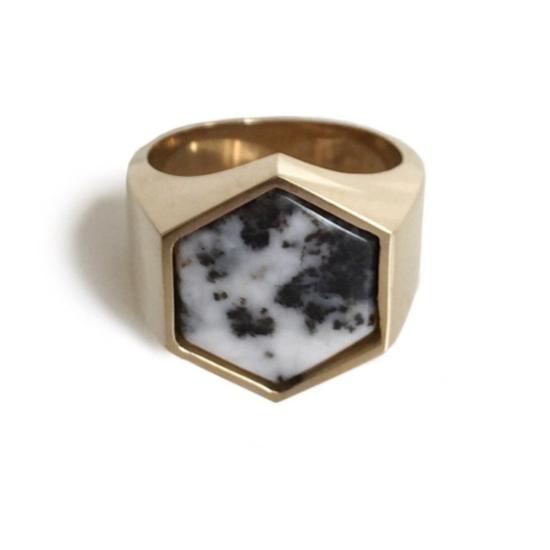  타린 토마스 반지 베컴 링 블랙/화이트 재스퍼