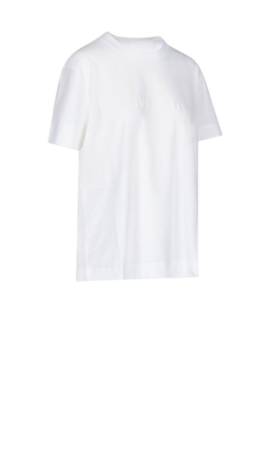  지방시 반팔 티셔츠 로고 티셔츠 화이트 - GIVENCHY