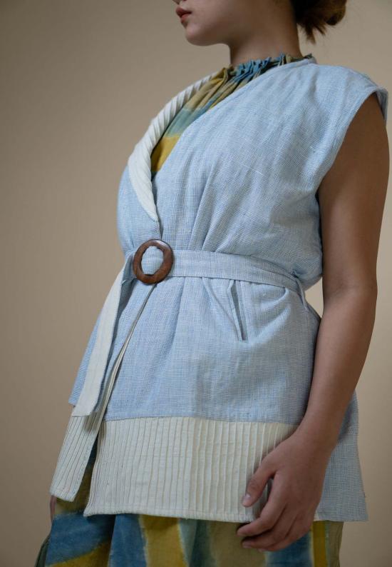  이키비 자켓 메도우즈 비대칭 재킷 블루 - IKKIVI