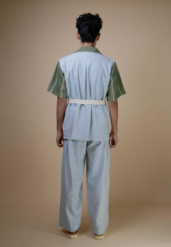  이키비 자켓 메도우즈 비대칭 재킷 블루 - IKKIVI