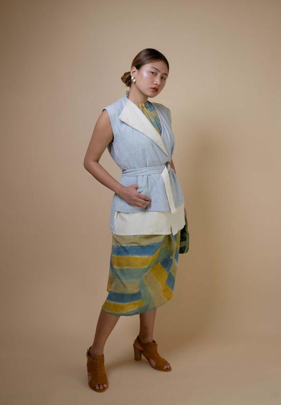  이키비 자켓 메도우즈 비대칭 재킷 블루 - IKKIVI