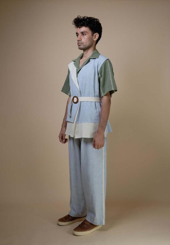  이키비 자켓 메도우즈 비대칭 재킷 블루 - IKKIVI