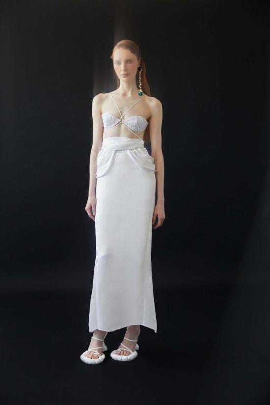  Luisa et La Luna 롱 스커트 Luisa Et La Luna 아우라 스커트 블랑 - OTHER BRANDS