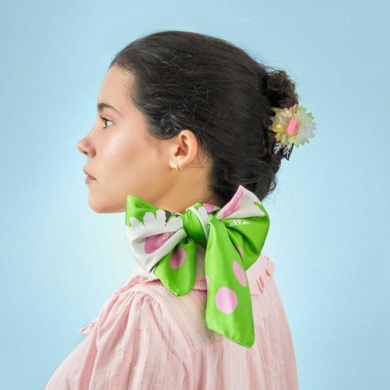  Centinelle 머플러/스카프 센티넬 화이트 플라워 실크 대형 사각 스카프 - OTHER BRANDS