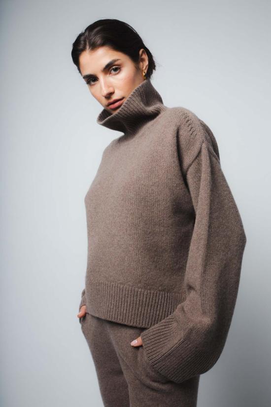  Santicler 터틀넥 산티클레르 시오 드롭 숄더 캐시미어 풀오버 체스트넛 - OTHER BRANDS