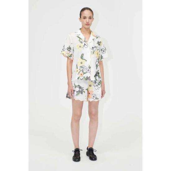  스티네 고야 숏팬츠 스틴 고야의 스캘럽 밴딩 허리밴드 반바지, 야생화 자수