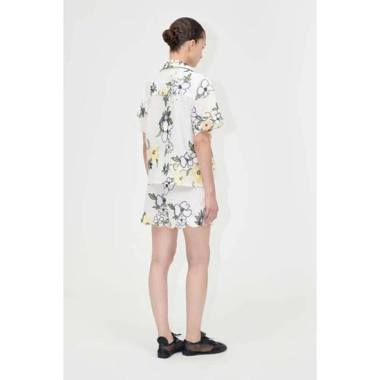  스티네 고야 숏팬츠 스틴 고야의 스캘럽 밴딩 허리밴드 반바지, 야생화 자수 - STINE GOYA