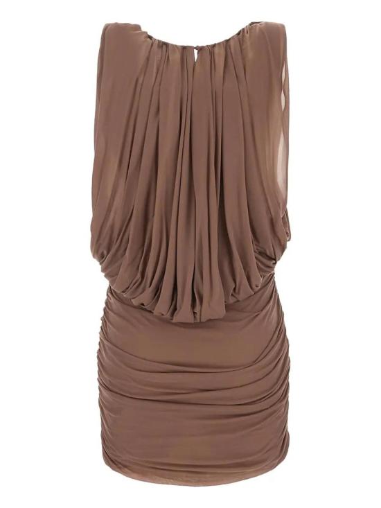  생로랑 숏 원피스 생 로랑 드레이프 미니 드레스 - SAINT LAURENT