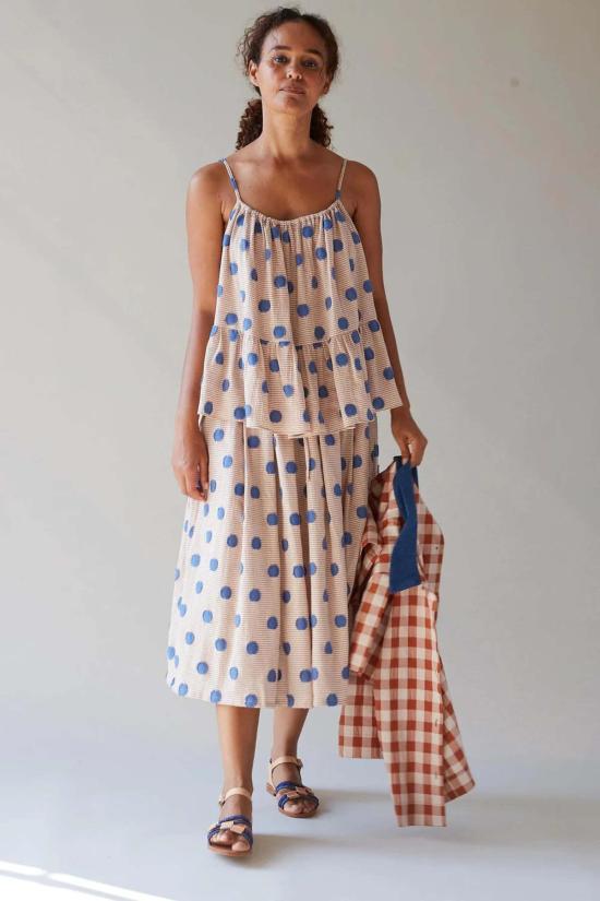  카론 칼라한 민소매 티셔츠 캐론 캘러핸 아스터 탑 코스트 클립 도트 - CARON CALLAHAN