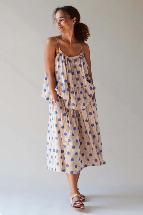  카론 칼라한 민소매 티셔츠 캐론 캘러핸 아스터 탑 코스트 클립 도트 - CARON CALLAHAN