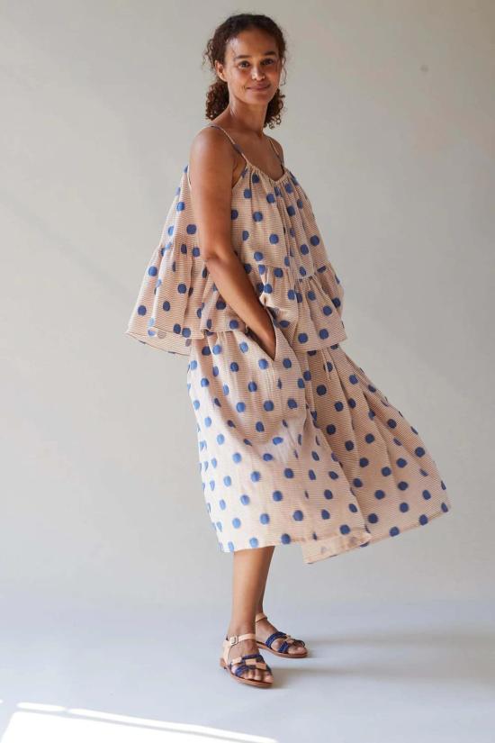  카론 칼라한 민소매 티셔츠 캐론 캘러핸 아스터 탑 코스트 클립 도트 - CARON CALLAHAN