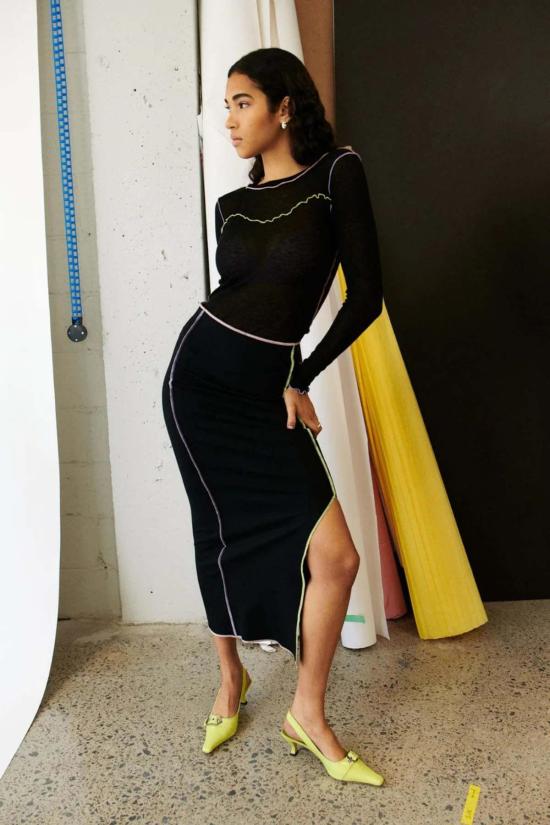  Eliza Faulkner 롱 스커트 엘리자 포크너 레나타 스커트 블랙