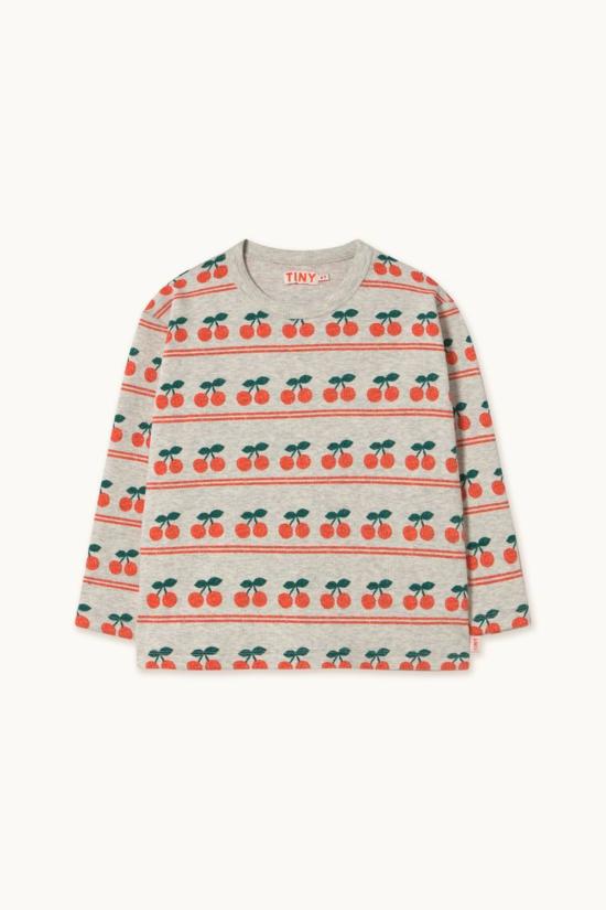  [키즈] 타이니코튼 티셔츠 키즈 체리 패턴 골지 티셔츠