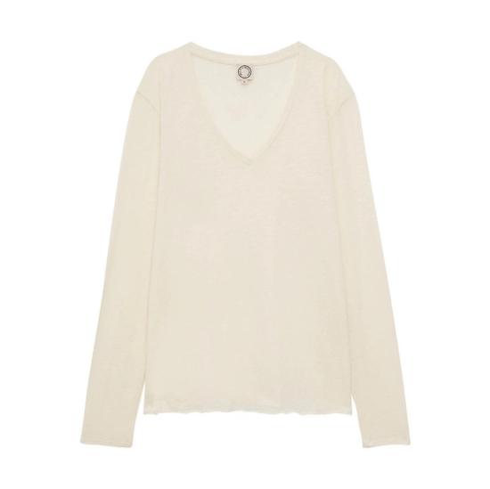  이네스 드 라 프레상쥬 긴팔 티셔츠 Ines De La Fressange Barbara T 셔츠 아이보리