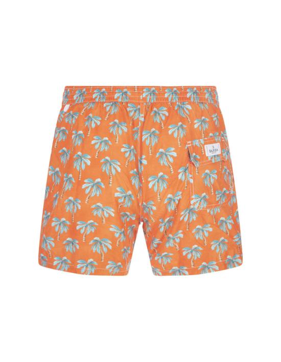  발바 숏팬츠 바르바 나폴리 오렌지색 야자수 무늬 수영 반바지 - BARBA