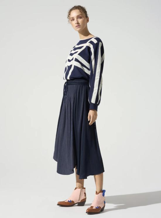  skirts 롱 스커트 스커트, 허리끈이 있는 긴 고무줄 스커트, 나비넥타이 모양