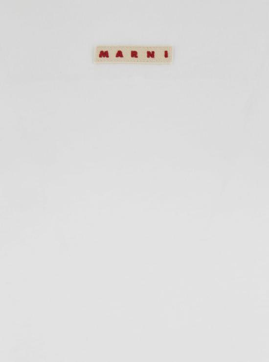  마르니 반팔 티셔츠 티셔츠 릴리 화이트 - MARNI