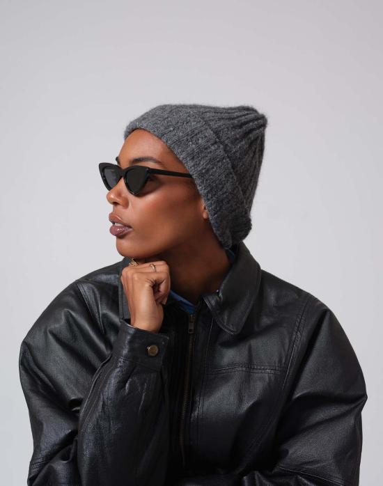  하이어 굿즈 모자 알파카 청키 울 립 비니 - HYER GOODS