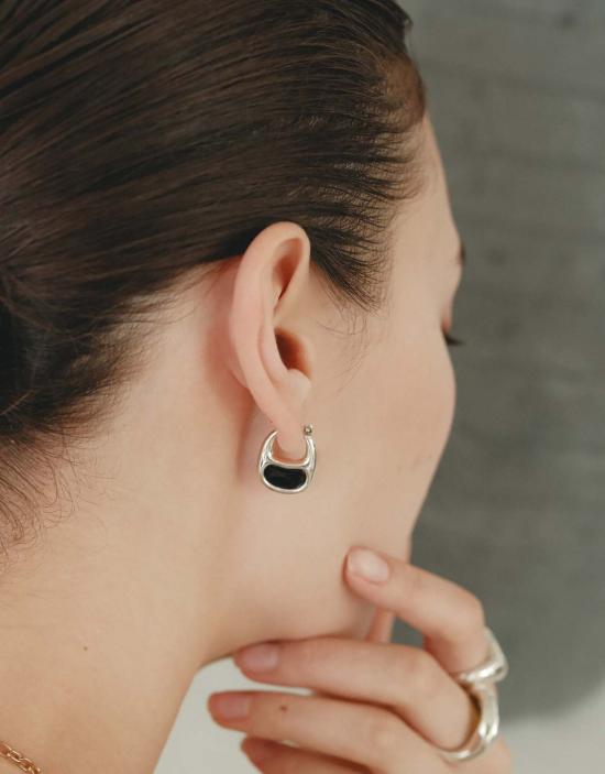  클레드 이어링 빈 후프 귀걸이 - CLED