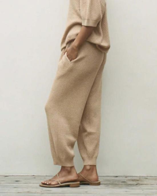  울 하이드 스트레이트 팬츠 레이스 팬츠 샌드