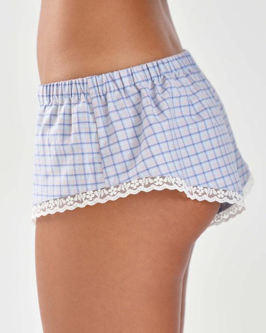  쿠쿠 인티메이트 숏팬츠 쿠쿠 인티메이츠 더 박셋 복서 쇼츠 블루 체크 - COU COU INTIMATES