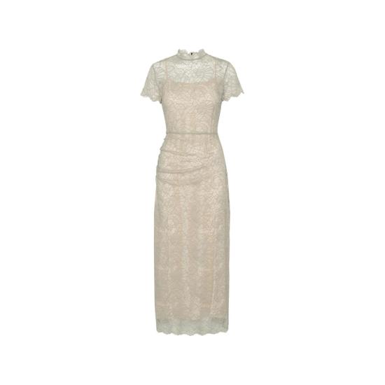  로테이트 바이 크리스텐슨 롱 원피스 로테이트 비르거 크리스텐센 레이스 롱 미디 드레스 알로이(라이트 그레이) - ROTATE BY BIRGERCHRISTENSEN