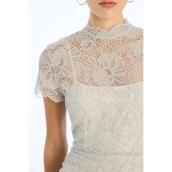  로테이트 바이 크리스텐슨 롱 원피스 로테이트 비르거 크리스텐센 레이스 롱 미디 드레스 알로이(라이트 그레이) - ROTATE BY BIRGERCHRISTENSEN