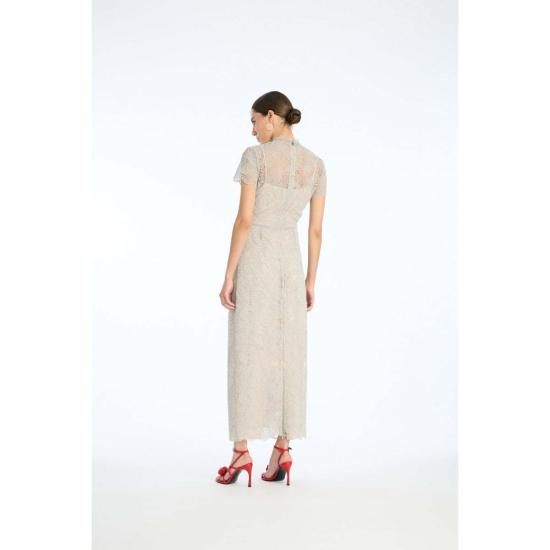  로테이트 바이 크리스텐슨 롱 원피스 로테이트 비르거 크리스텐센 레이스 롱 미디 드레스 알로이(라이트 그레이) - ROTATE BY BIRGERCHRISTENSEN