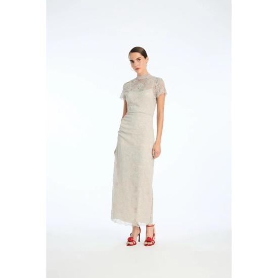  로테이트 바이 크리스텐슨 롱 원피스 로테이트 비르거 크리스텐센 레이스 롱 미디 드레스 알로이(라이트 그레이)