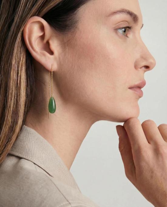  세레 이어링 세리 워터드롭 랩 제이드 드롭  그린 - SEREE