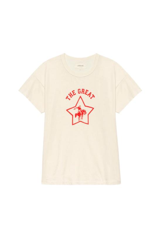  더 그레이트 반팔 티셔츠 . 박시 크루 로데오 스타 티셔츠