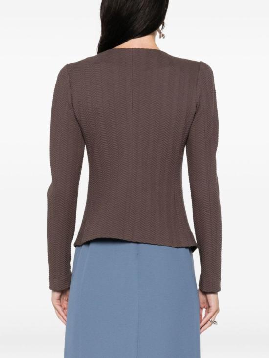  엠포리오 아르마니 수트 자켓 코튼 블렌드 블레이저 도브 그레이 - EMPORIO ARMANI