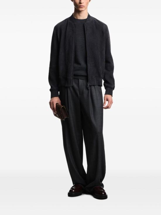  엠포리오 아르마니 스웨터 울 크루넥 점퍼 그레이 - EMPORIO ARMANI