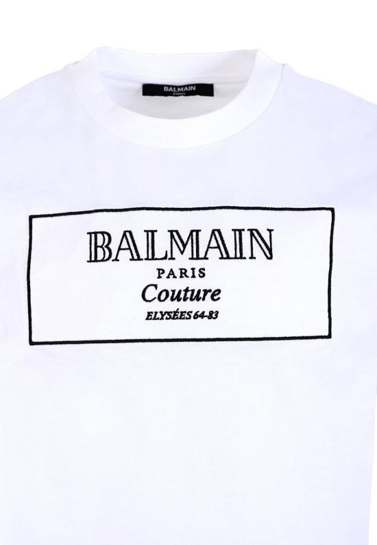  [키즈] 발망 트레이닝 상의 아동용 티셔츠 화이트 - BALMAIN