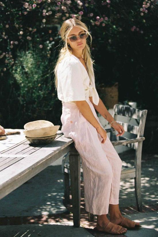  메릿 찰스 블라우스 로우 실크 타이 탑 더 피닉스 탑 - MERRITT CHARLES