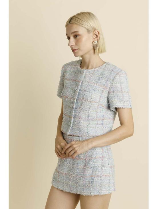  AUREUM 숏 스커트 아우레움 에디나 트위드 스코트 블루 - OTHER BRANDS