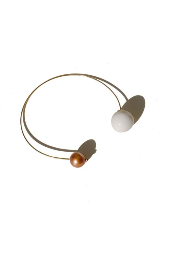  주주메이드 이어링 진주 고리 귀걸이 골드 - JUJUMADE