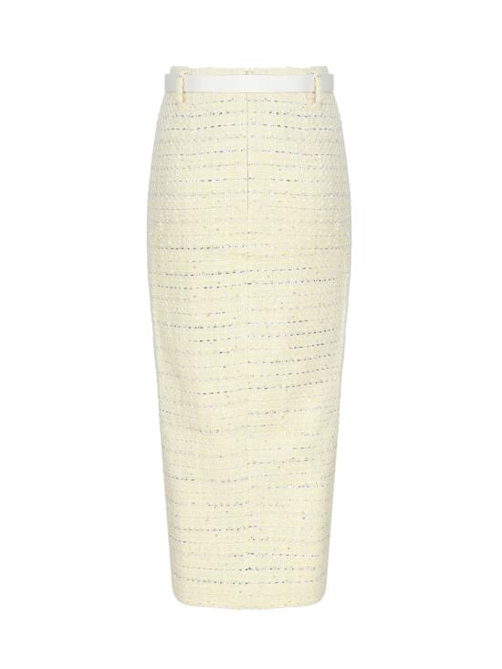  셀프 포트레이트 미디 스커트 부클레 옐로우 컬러의 - SELF PORTRAIT