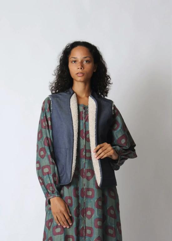  코니퍼 베스트 리버서블  데님