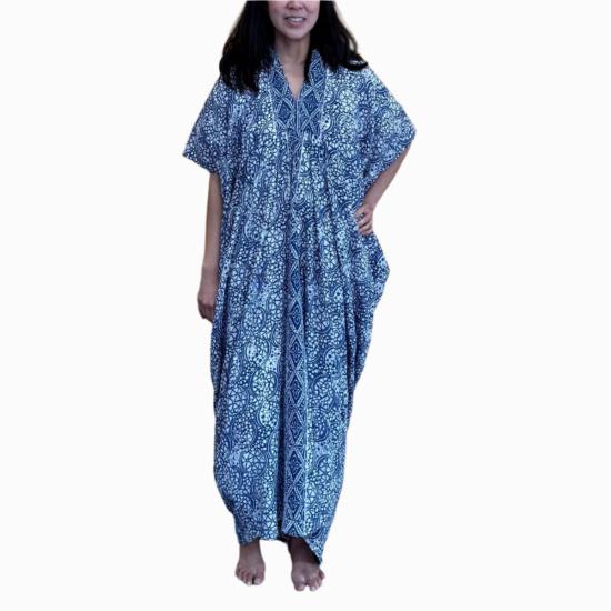  카시 코옵 롱 원피스 Kasih Coop 핸드 염색 바틱 카프탄 드레스