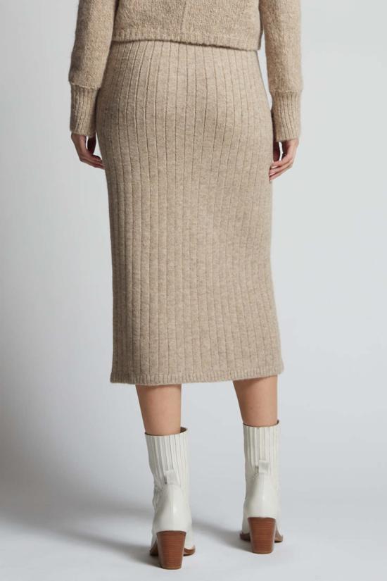  일레븐 식스 미디 스커트 피아 튜브 스커트 오트밀 멜란지 - ELEVEN SIX