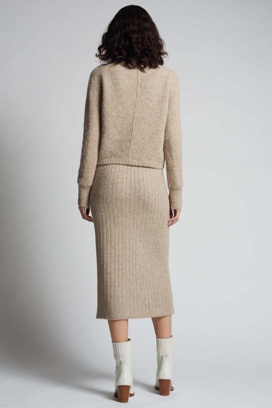  일레븐 식스 미디 스커트 피아 튜브 스커트 오트밀 멜란지 - ELEVEN SIX