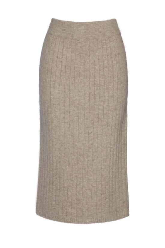  일레븐 식스 미디 스커트 피아 튜브 스커트 오트밀 멜란지 - ELEVEN SIX