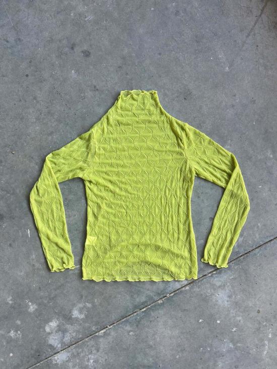  메리 로 긴팔 티셔츠 플라워 링크스 메쉬 탑 화이트/브라운/블랙/시트론 - MARY LO