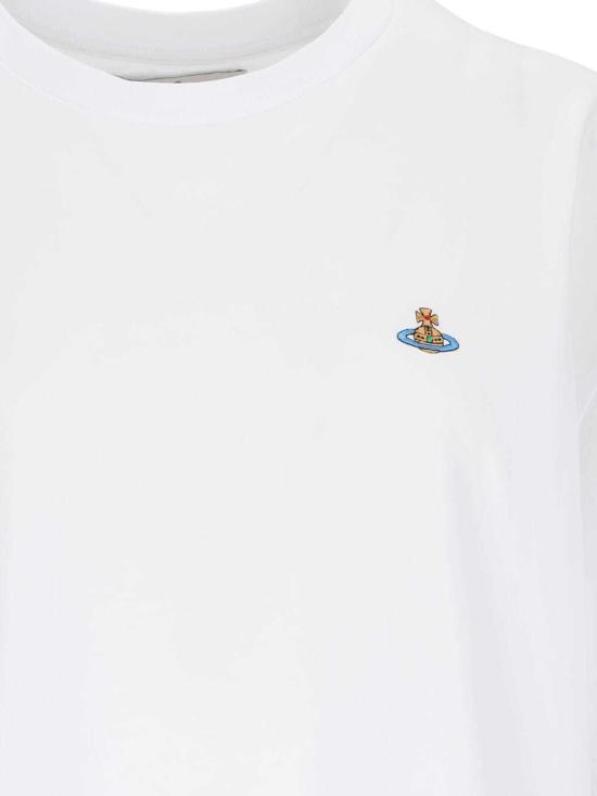  비비안웨스트우드 반팔 티셔츠 비비안 웨스트우드 오브 오버사이즈 티셔츠 화이트 - VIVIENNE WESTWOOD