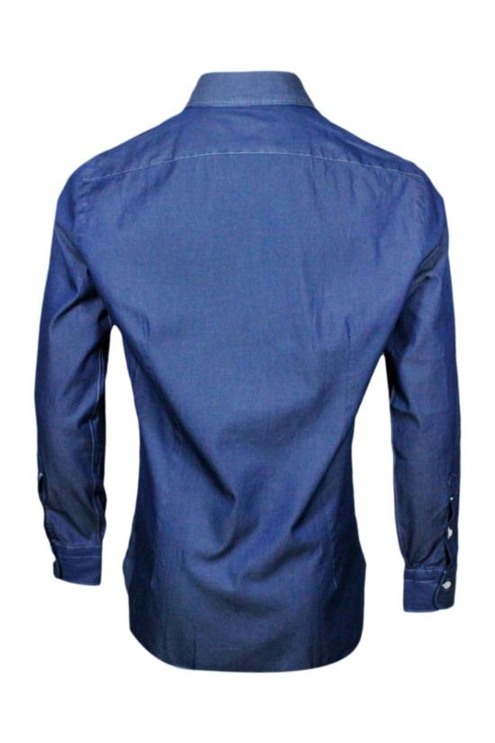  발바 데님 셔츠 바르바 나폴리  데님 다크 - BARBA