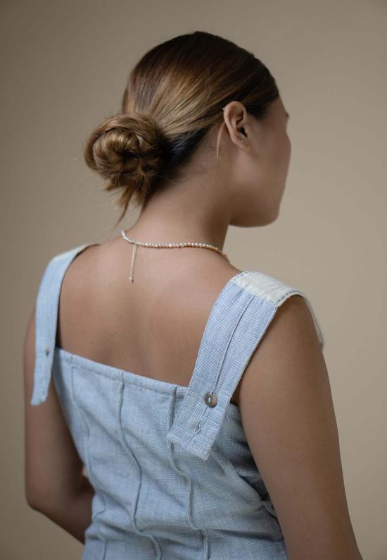  IKKIVI 롱 원피스 이키비 메도우즈 리버서블 코듀로이 드레스 (블루) - IKKIVI